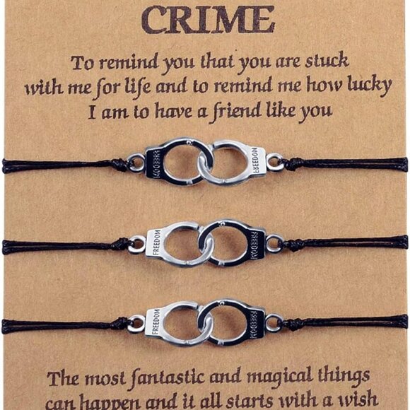 Jewelry - Partners in Crime Handcuff Bracelets for Women Men Distance Matching Pinky Promi